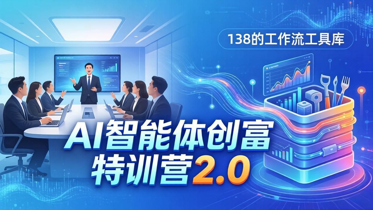 AI智能体创富训练营2.0：3天闭门直播+视频课+工具库，从0到1搭建智能体附138个工作流-爱拼知识社 - 互联网创业与虚拟资源分享