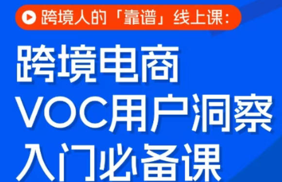 跨境电商VOC用户洞察入门必备课，跨境人的靠谱线上课-爱拼知识社 - 互联网创业与虚拟资源分享