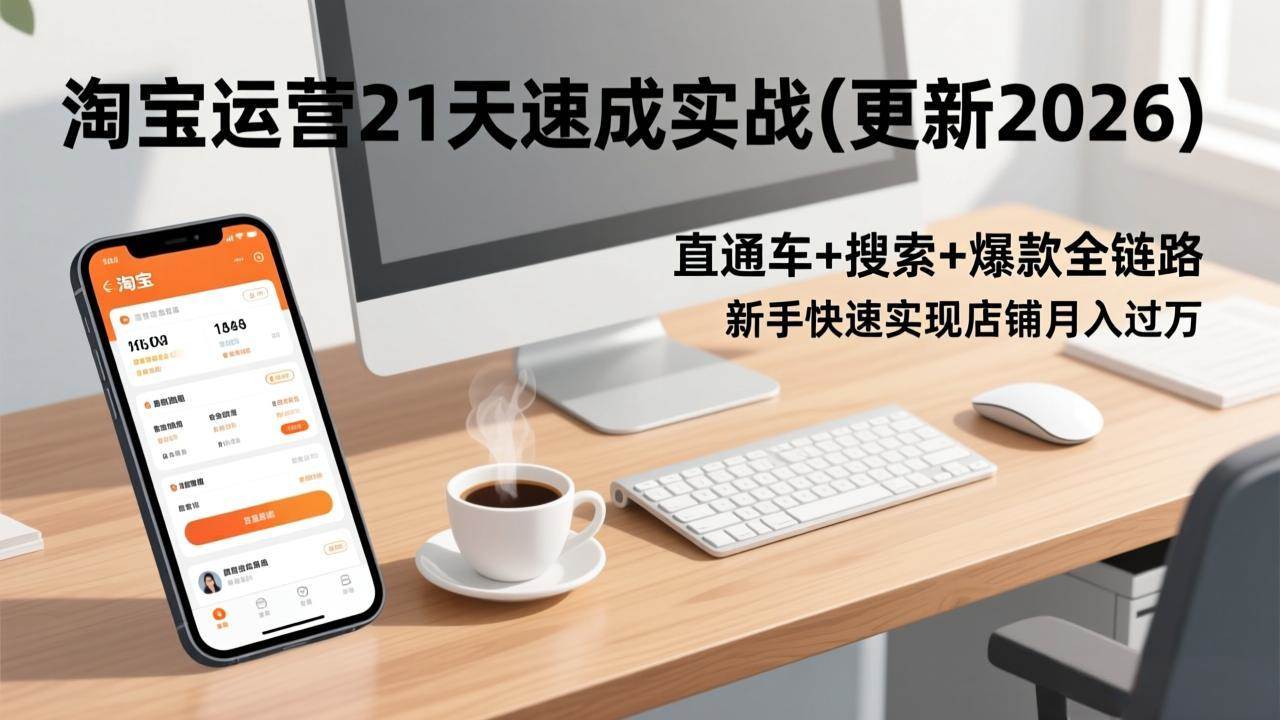 （17806期）淘宝运营21天速成实战(更新3月)，直通车+搜索+爆款全链路，新手快速实现店铺月入过万-爱拼知识社 - 互联网创业与虚拟资源分享