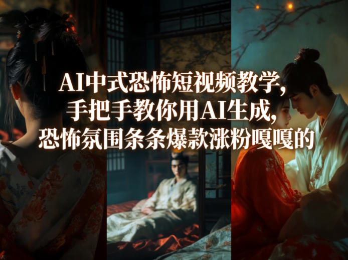 AI中式恐怖短视频教学，手把手教你用AI生成，恐怖氛围条条爆款涨粉嘎嘎的-爱拼知识社 - 互联网创业与虚拟资源分享