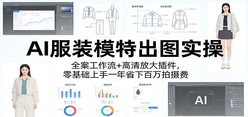 AI服装模特出图实操：全案工作流+ 高清放大插件，零基础上手一年省下百万拍摄费-爱拼知识社 - 互联网创业与虚拟资源分享