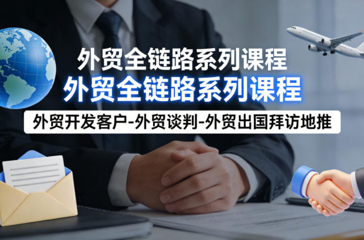 外贸系列课程，外贸开发客户-外贸谈判-外贸出国拜访地推，完成一个外贸链路-爱拼知识社 - 互联网创业与虚拟资源分享
