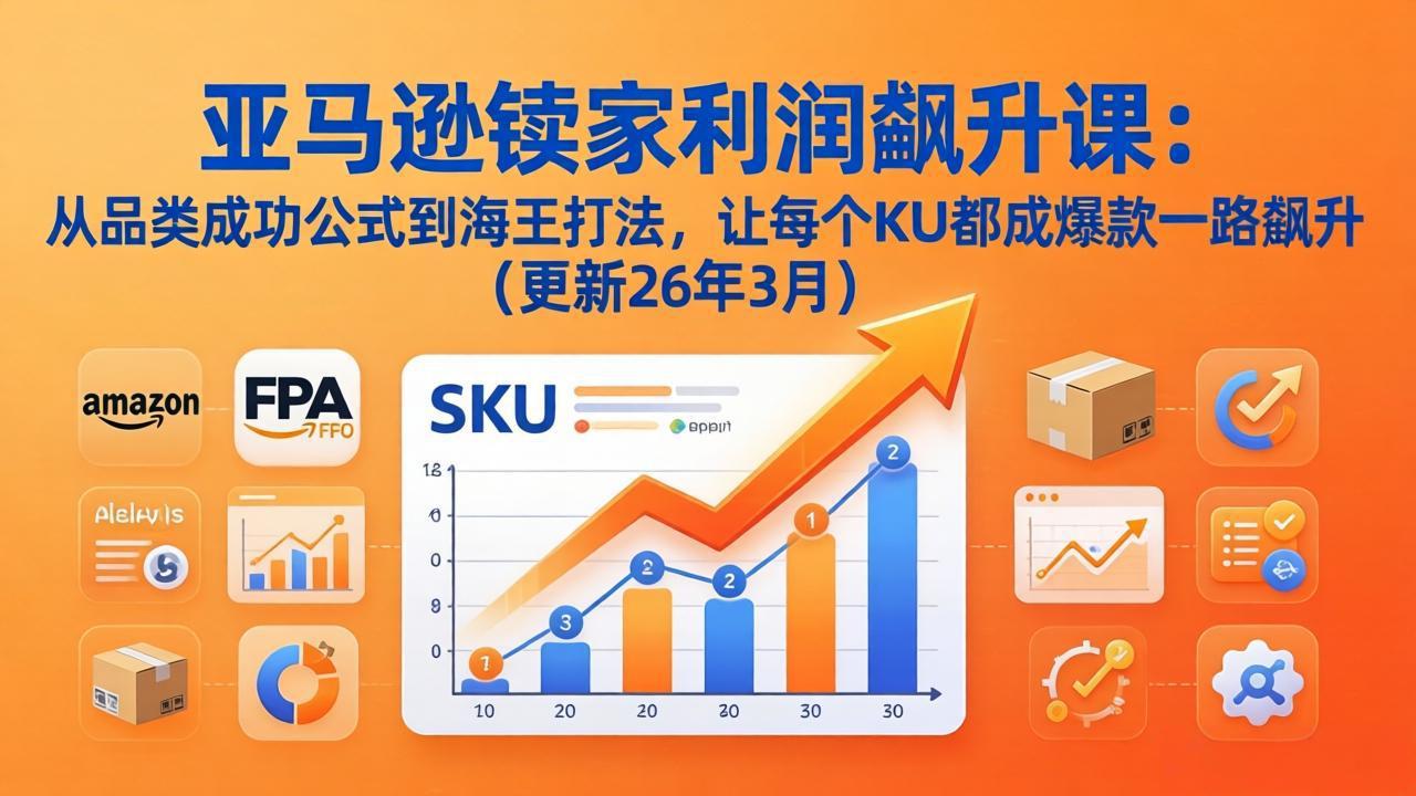 亚马逊卖家利润飙升课：从品类成功公式到海王打法，让每个SKU都成爆款一路飙升(更新26年3月-爱拼知识社 - 互联网创业与虚拟资源分享