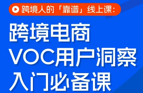 跨境电商VOC用户洞察入门必备课-爱拼知识社 - 互联网创业与虚拟资源分享