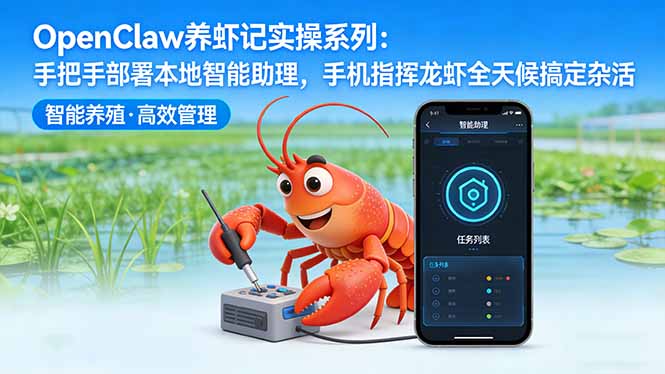 OpenClaw养虾记实操系列：手把手部署本地智能助理，手机指挥龙虾全天候搞定杂活-爱拼知识社 - 互联网创业与虚拟资源分享