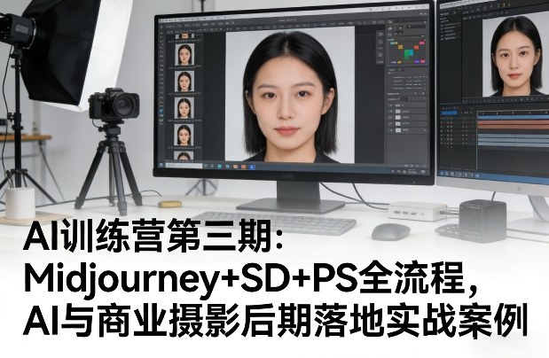 AI训练营第三期：Midjourney+SD+PS全流程，AI与商业摄影后期落地实战案例-爱拼知识社 - 互联网创业与虚拟资源分享