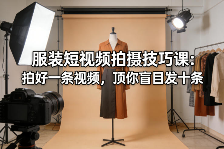 服装短视频拍摄技巧课：拍好一条视频，顶你盲目发十条-爱拼知识社 - 互联网创业与虚拟资源分享