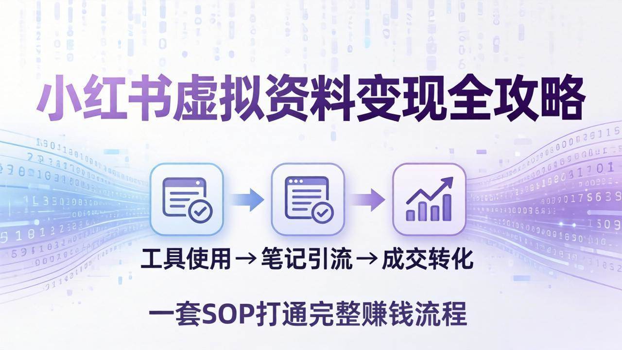 （17801期）小红书虚拟资料变现全攻略：从工具使用到笔记引流成交，一套 SOP 打通完整赚钱流程-爱拼知识社 - 互联网创业与虚拟资源分享