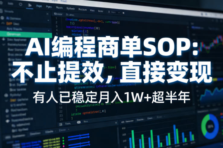 AI编程商单SOP，AI编程不能只给工作提效，还要直接变现，有人已经稳定月入1W+半年了-爱拼知识社 - 互联网创业与虚拟资源分享