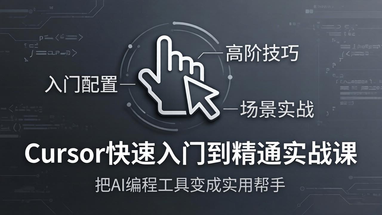 Cursor快速入门到精通实战课：入门配置+高阶技巧+场景实战，把AI编程工具变成实用帮手-爱拼知识社 - 互联网创业与虚拟资源分享
