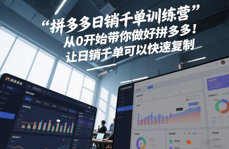 拼多多日销千单训练营，从0开始带你做好拼多多，让日销千单可以快速复制(更新26年3月)-爱拼知识社 - 互联网创业与虚拟资源分享